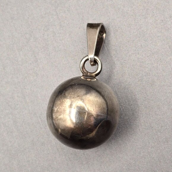 VTG Taxco Sterling Silver Chime Ball Pendant 1.5" 925 Mexico, 12.02g - Picture 2 of 9